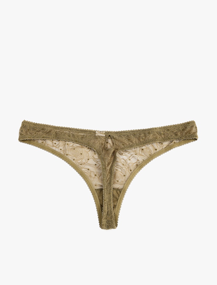  Çiçekli Dantelli String Külot