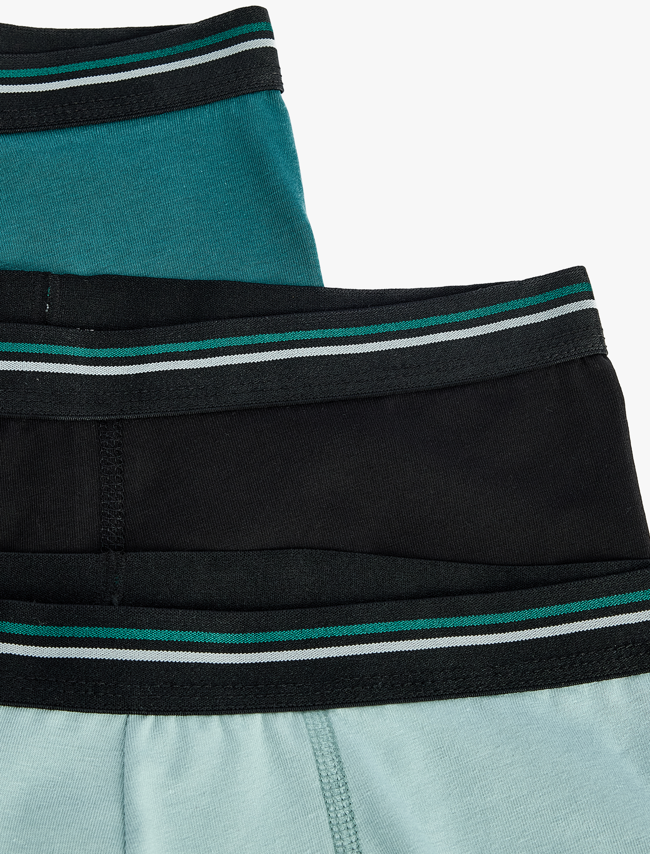   Pamuklu Çizgili Lastikli 3’lü Boxer Seti