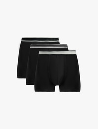 Çizgili Lastikli Pamuklu 3’lü Boxer Seti