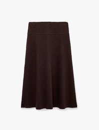 Rahat Kalıp Floral Dokulu Jakarlı Kloş Kesim Etek