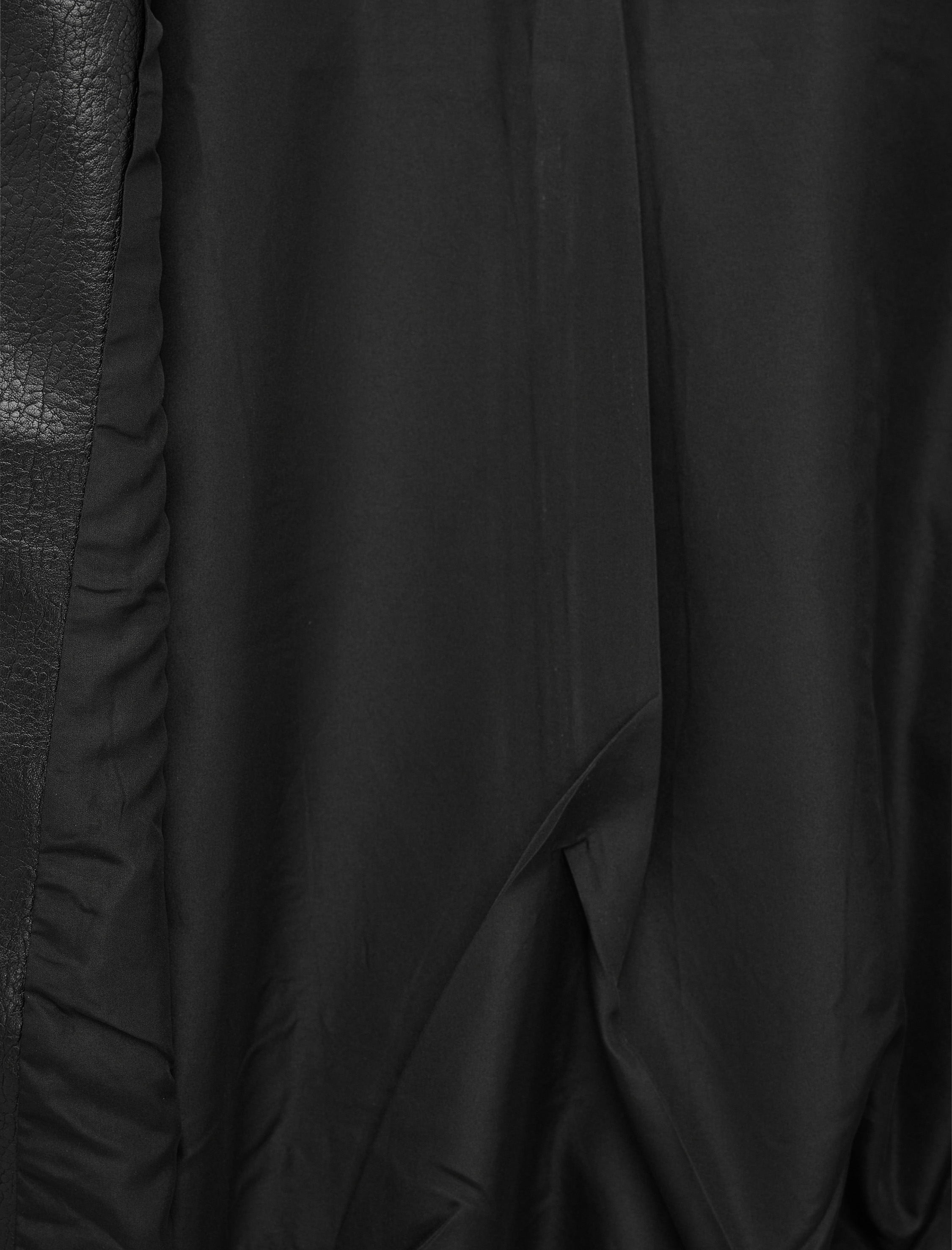   Cepli Dik Yaka Uzun Kollu Fermuarlı Oversize Suni Deri Ceket
