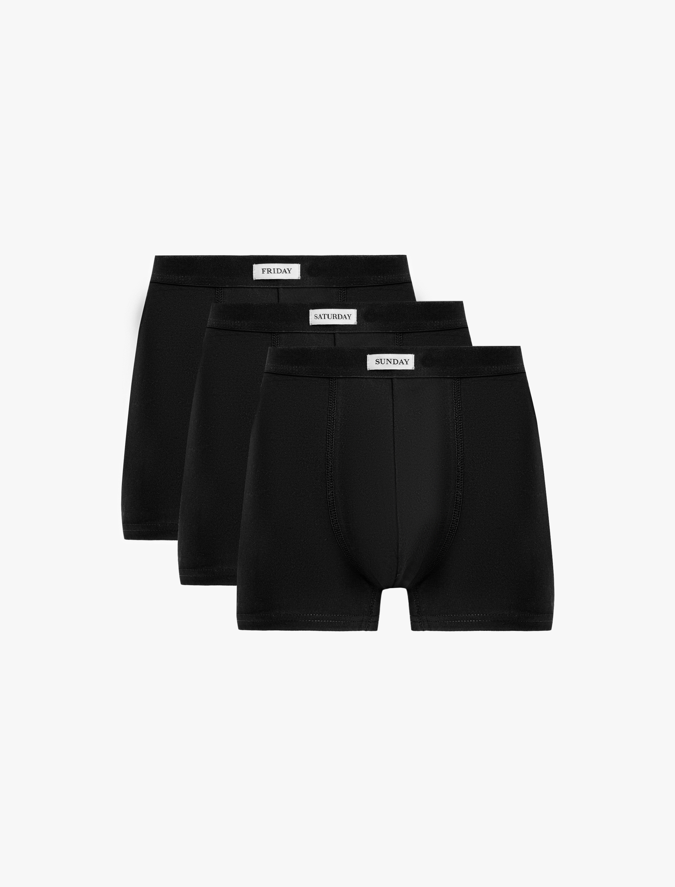   Etiket Detaylı Pamuklu 3'lü Boxer Seti