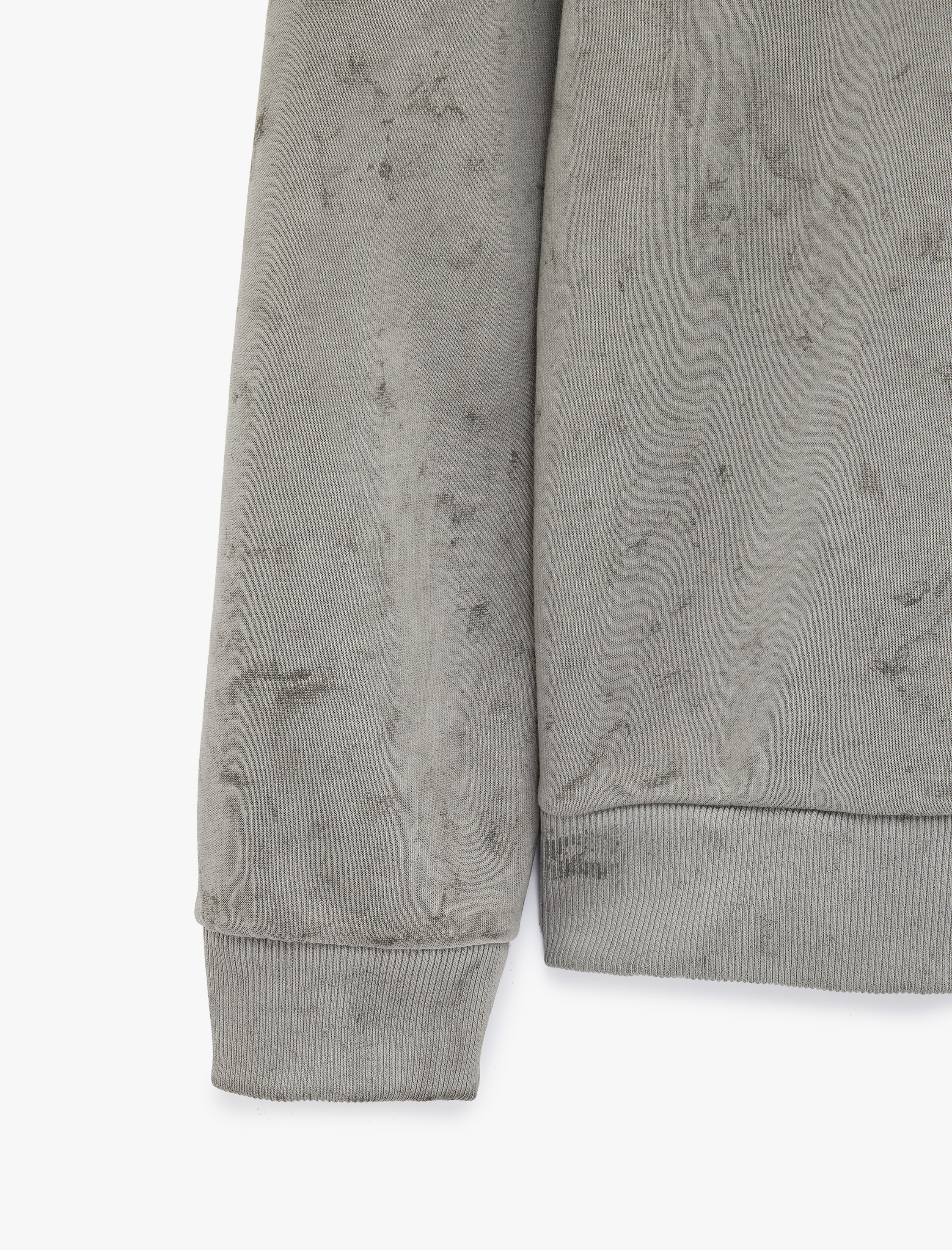   Şardonlu Rahat Kalıp Yıkamalı Uzun Kollu Yarım Fermuarlı Sweatshirt