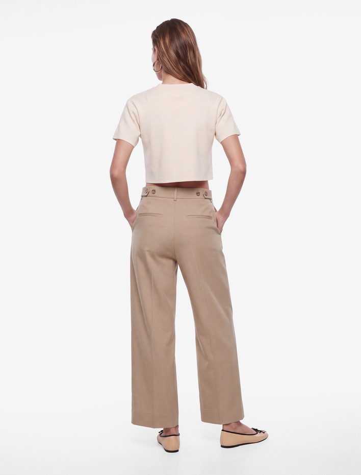  Boxy Fit Kısa Kollu V Yaka Crop Triko Kazak