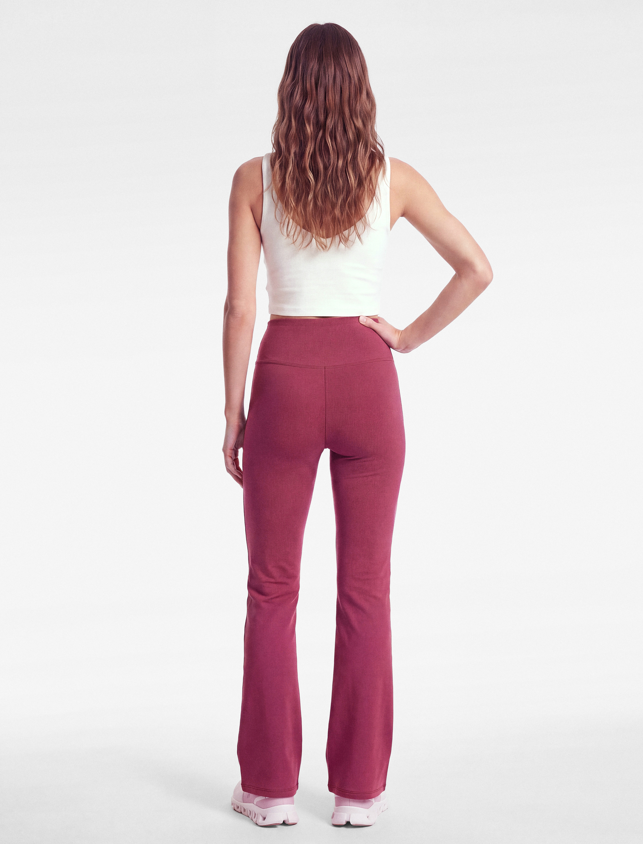   Yüksek Bel Slim Fit Baskılı İspanyol Paça Spor Tayt