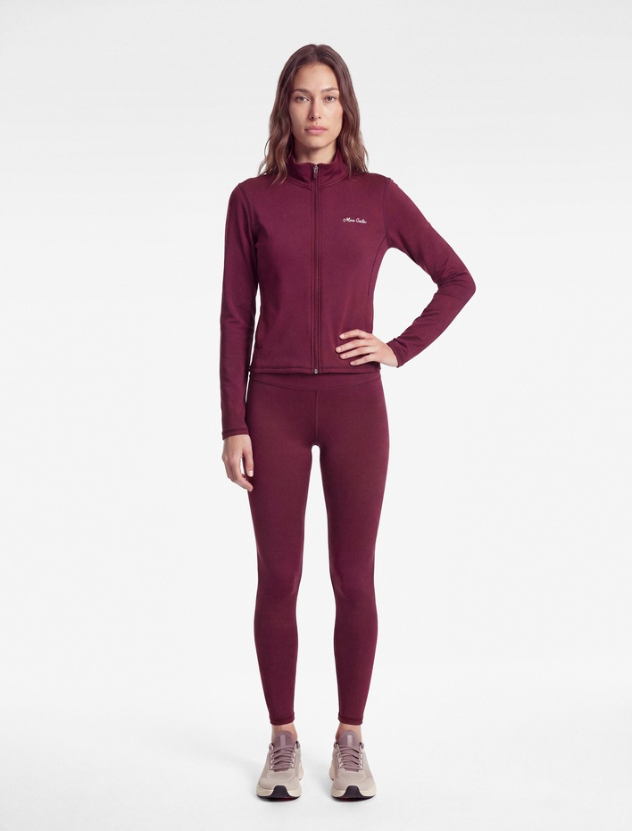  Slim Fit Baskılı Fermuarlı Dik Yaka Uzun Kollu Spor Sweatshirt
