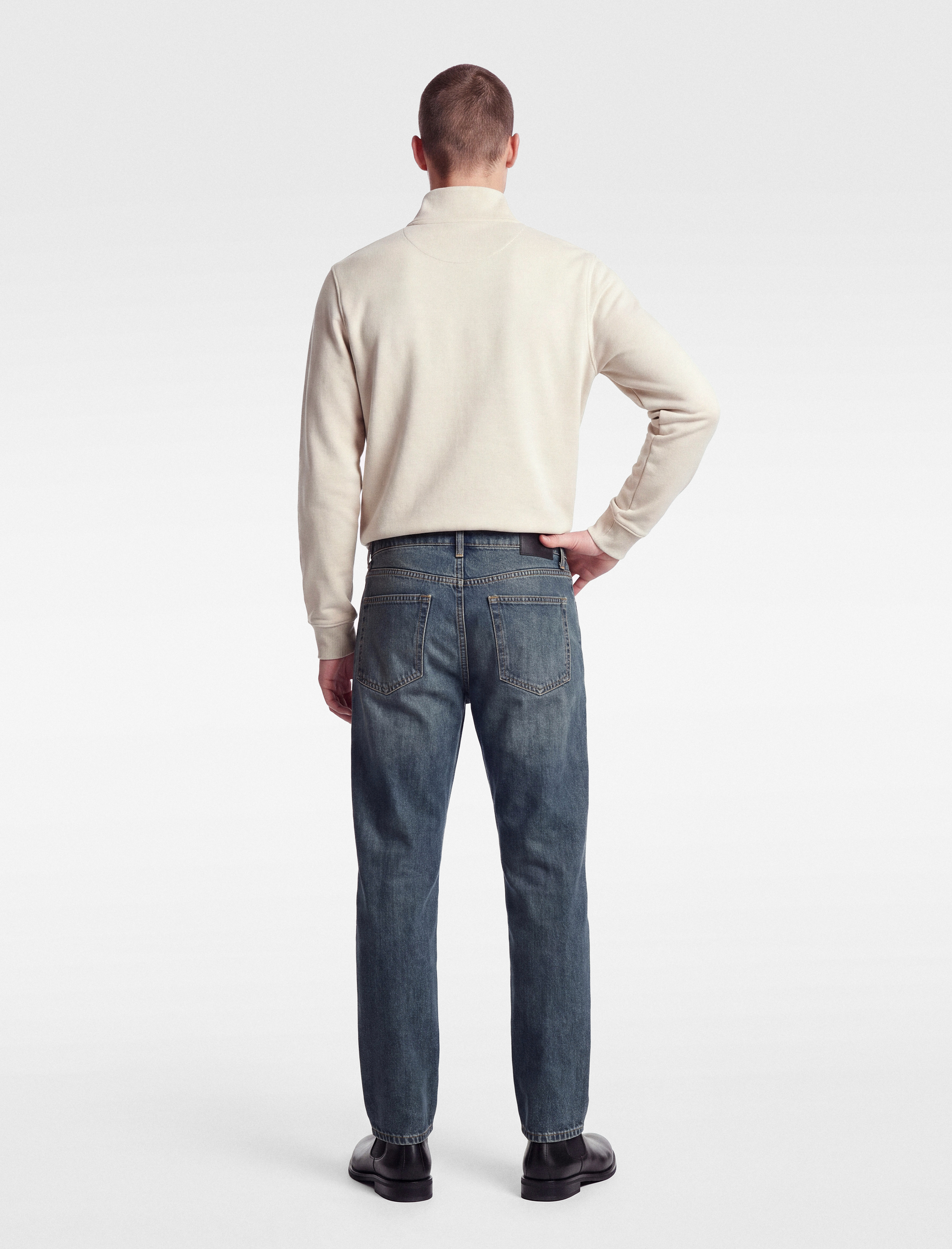   Pamuklu Cepli Normal Bel Vintage Straight Jean Pantolon