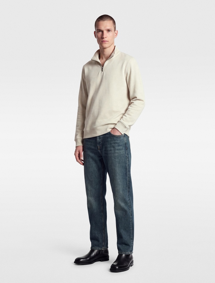  Pamuklu Cepli Normal Bel Vintage Straight Jean Pantolon