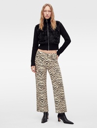 Slim Fit Triko Dik Yaka Fermuarlı Suni Kürk Hırka