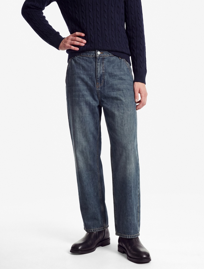  Normal Bel Pamuklu Beş Cepli Oversize Skater Jean Pantolon