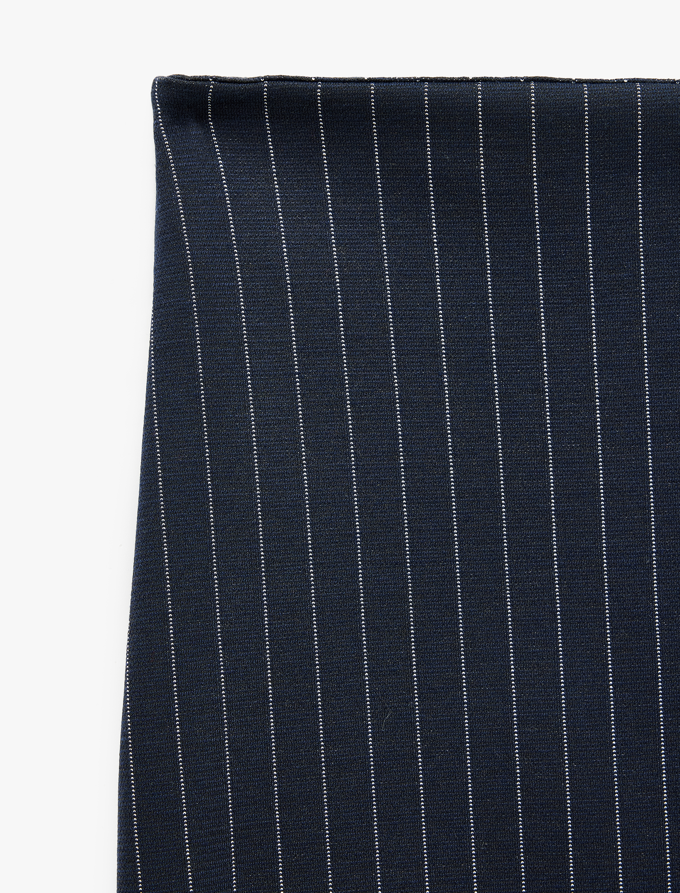   Yırtmaçlı Slim Fit Çizgili Midi Etek