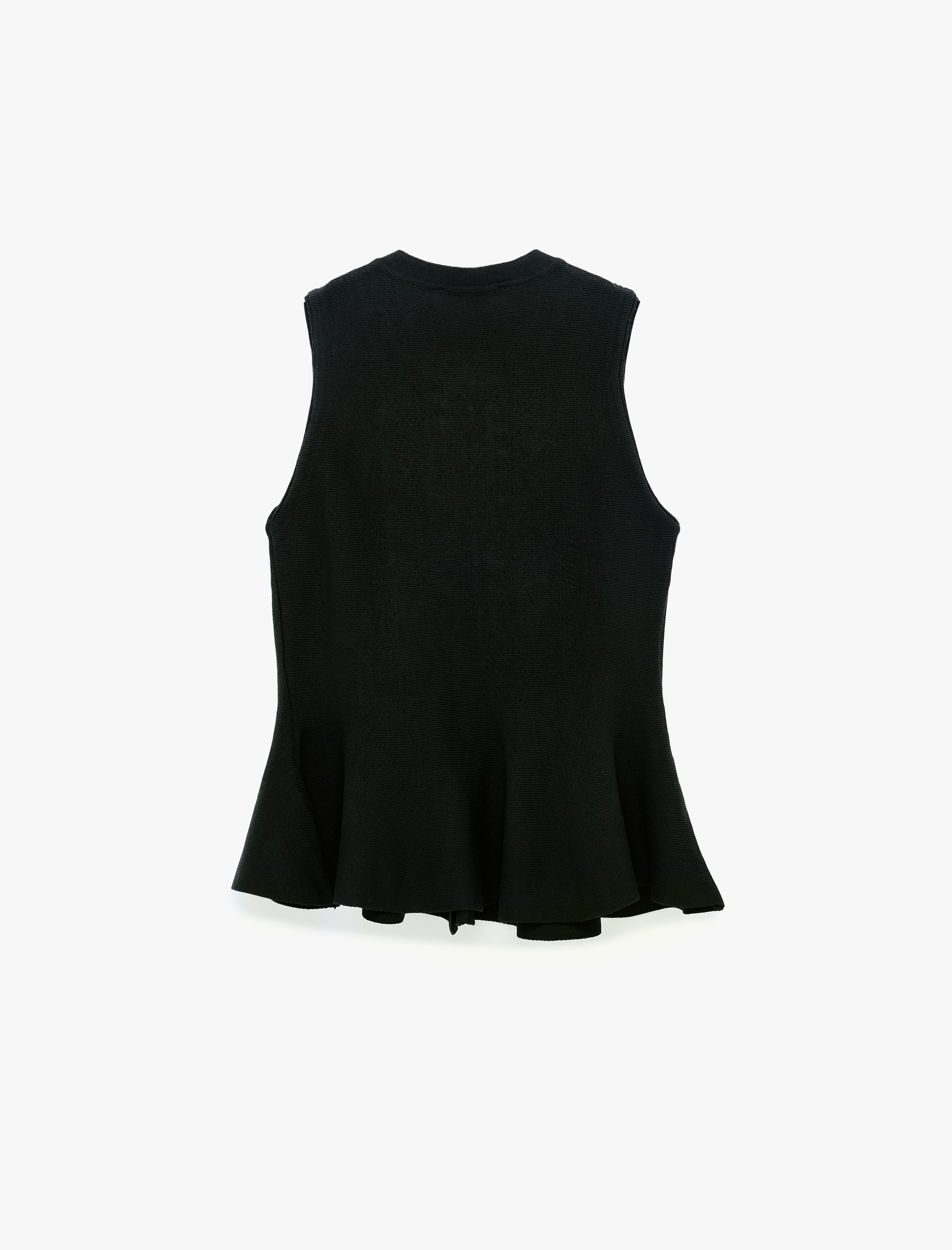   Koton X Selected by Melis Ağazat - Süslü Düğmeli Peplum Triko Yelek Bisiklet Yaka Kolsuz