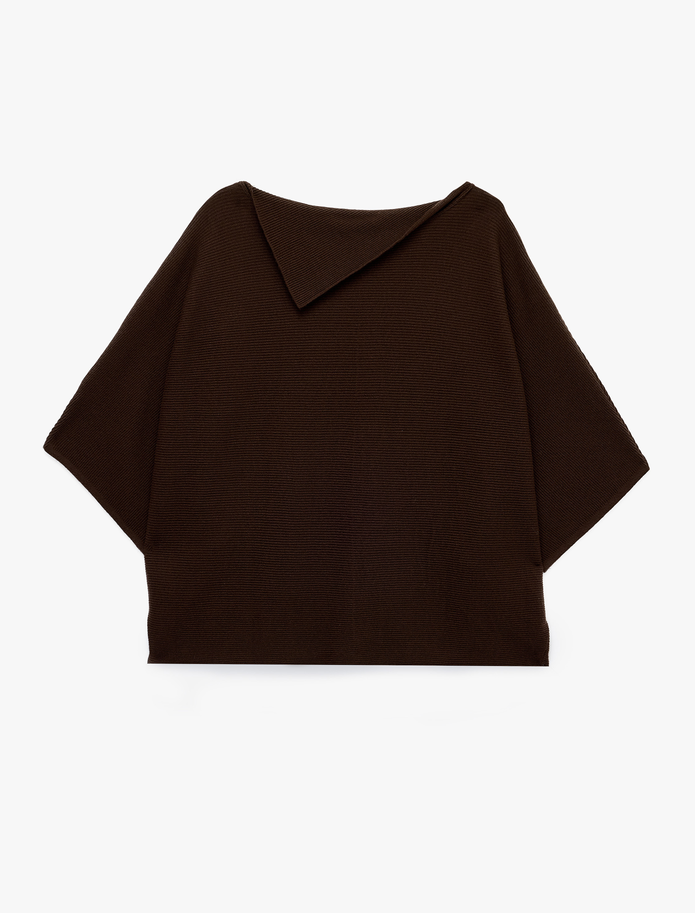   Devrik Yaka 3/4 Kollu Yarasa Kol Oversize Triko Kazak
