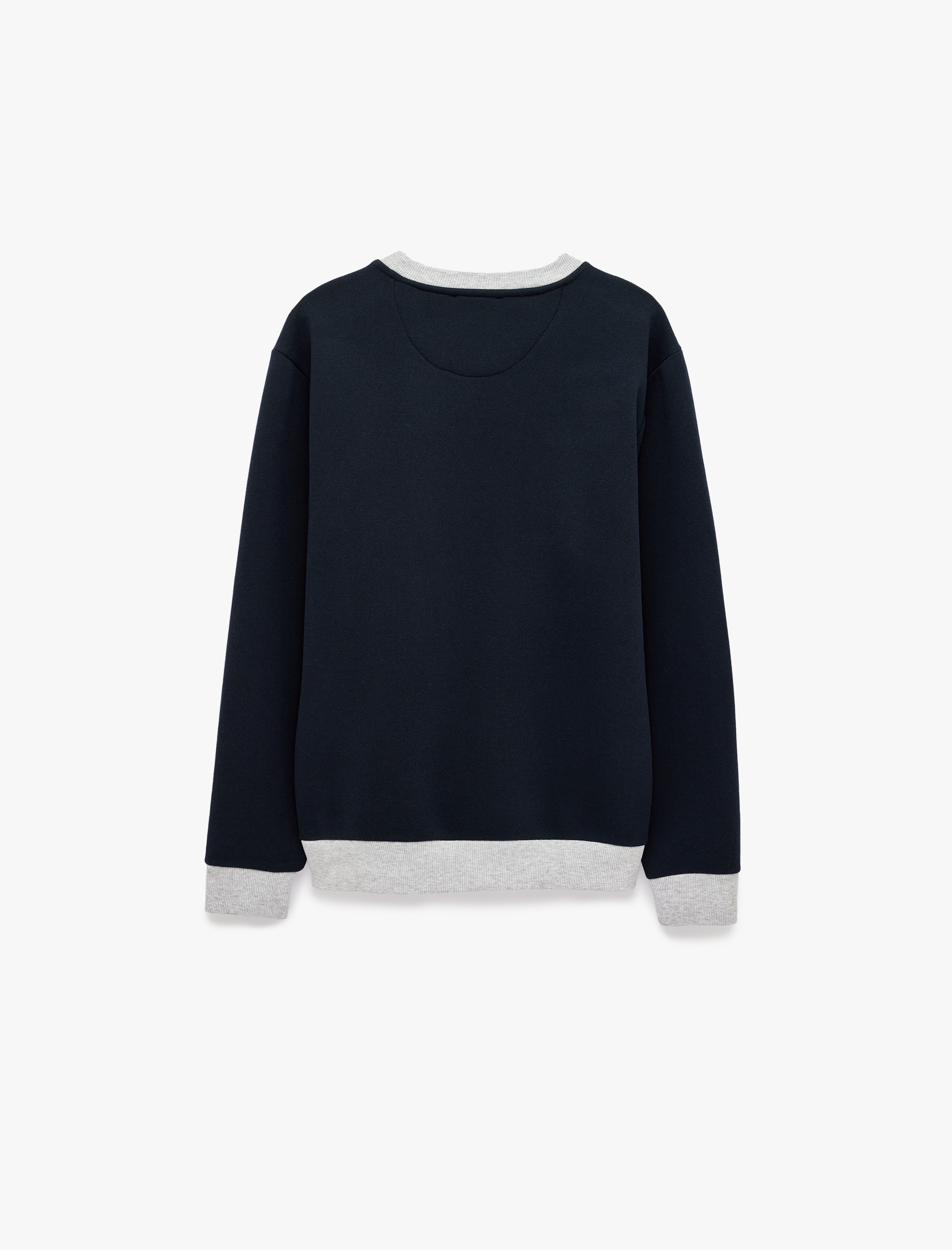   Uzun Kollu Üç İplik Şardonlu Bisiklet Yaka Renk Bloklu Sweatshirt