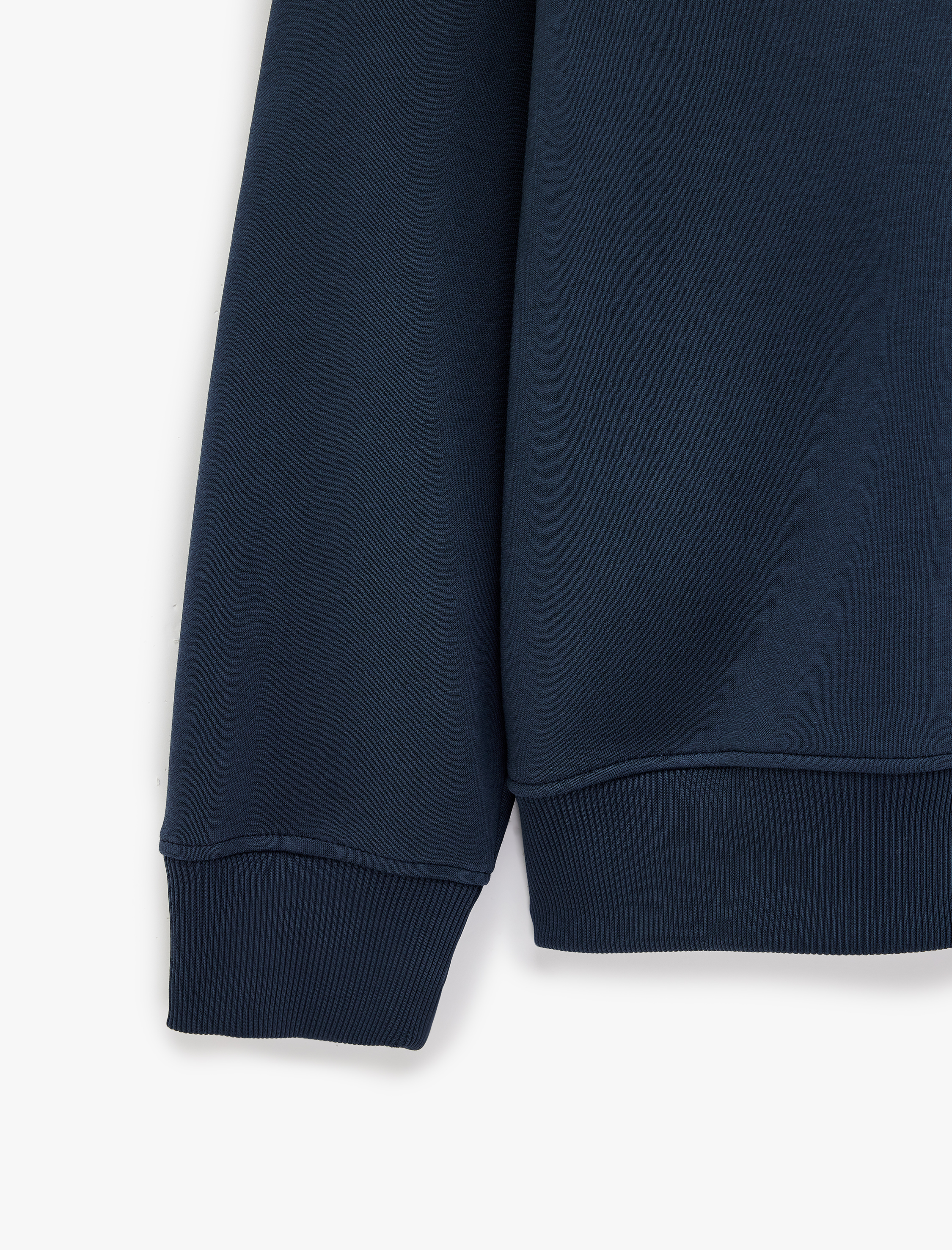   Şardonlu Oversize Bisiklet Yaka Uzun Kollu Baskılı Sweatshirt