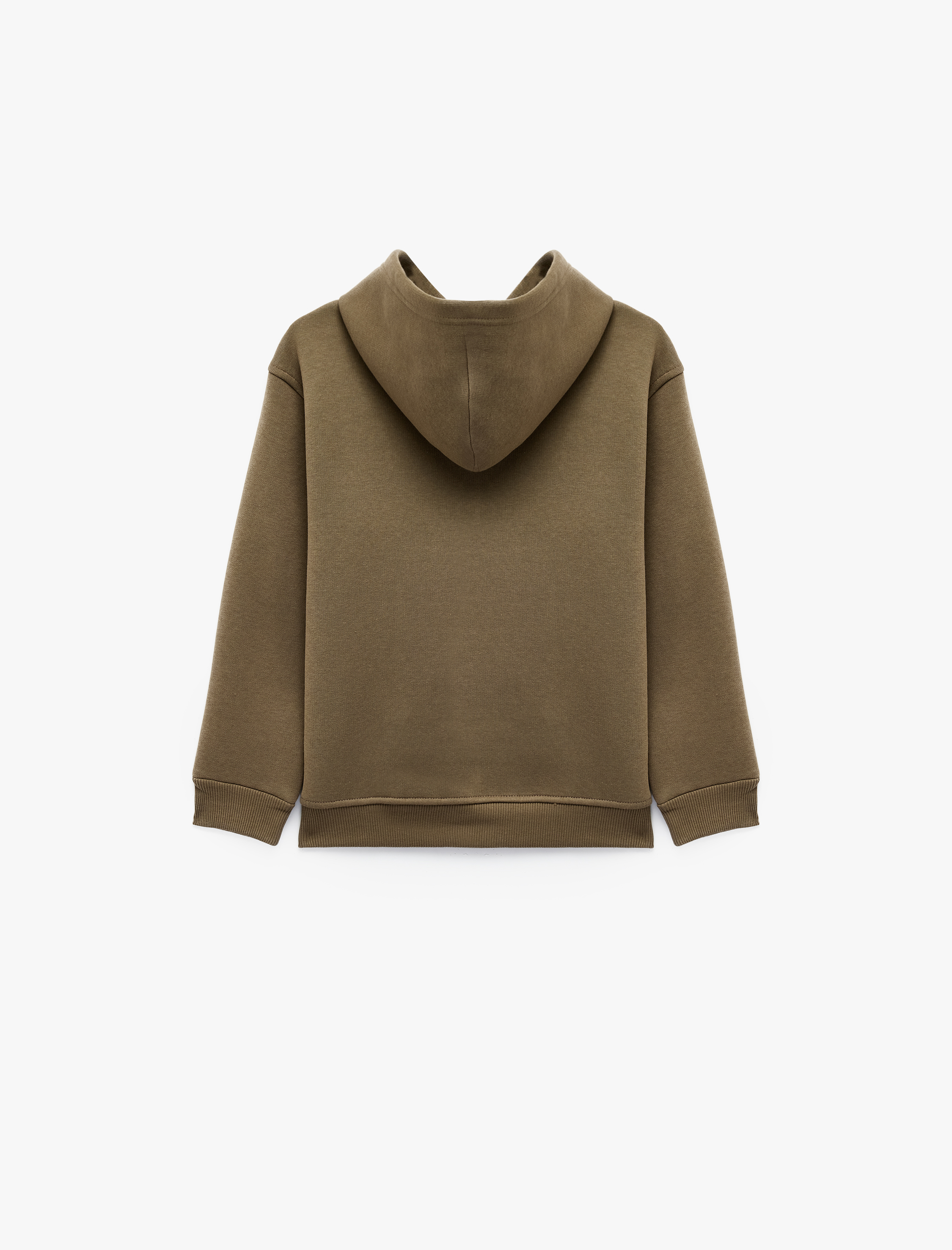  Erkek Çocuk Pamuklu Uzun Kollu Kapşonlu Şardonlu Oversize Sweatshirt