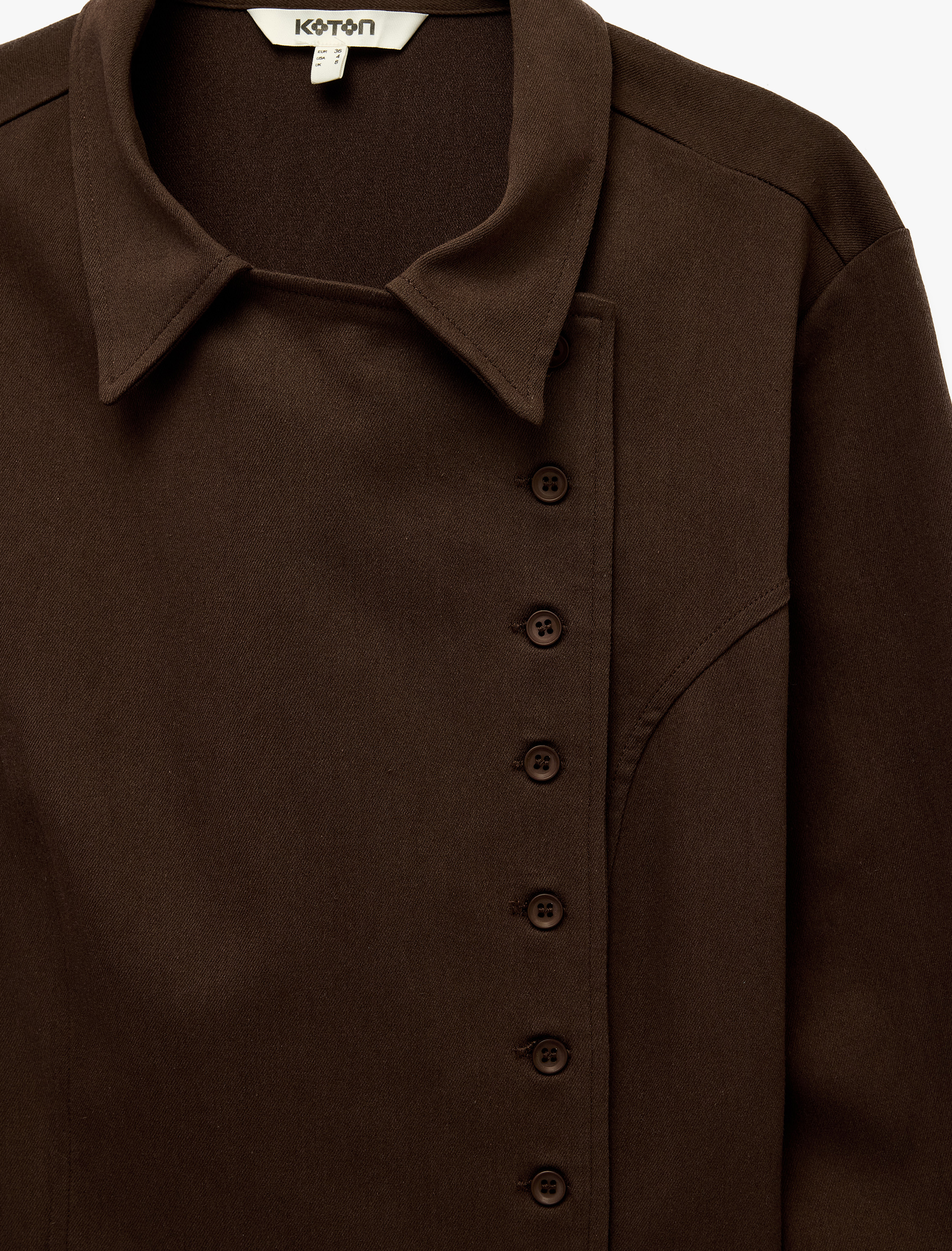   Regular Fit Uzun Kollu Yan Düğmeli Gabardin Gömlek