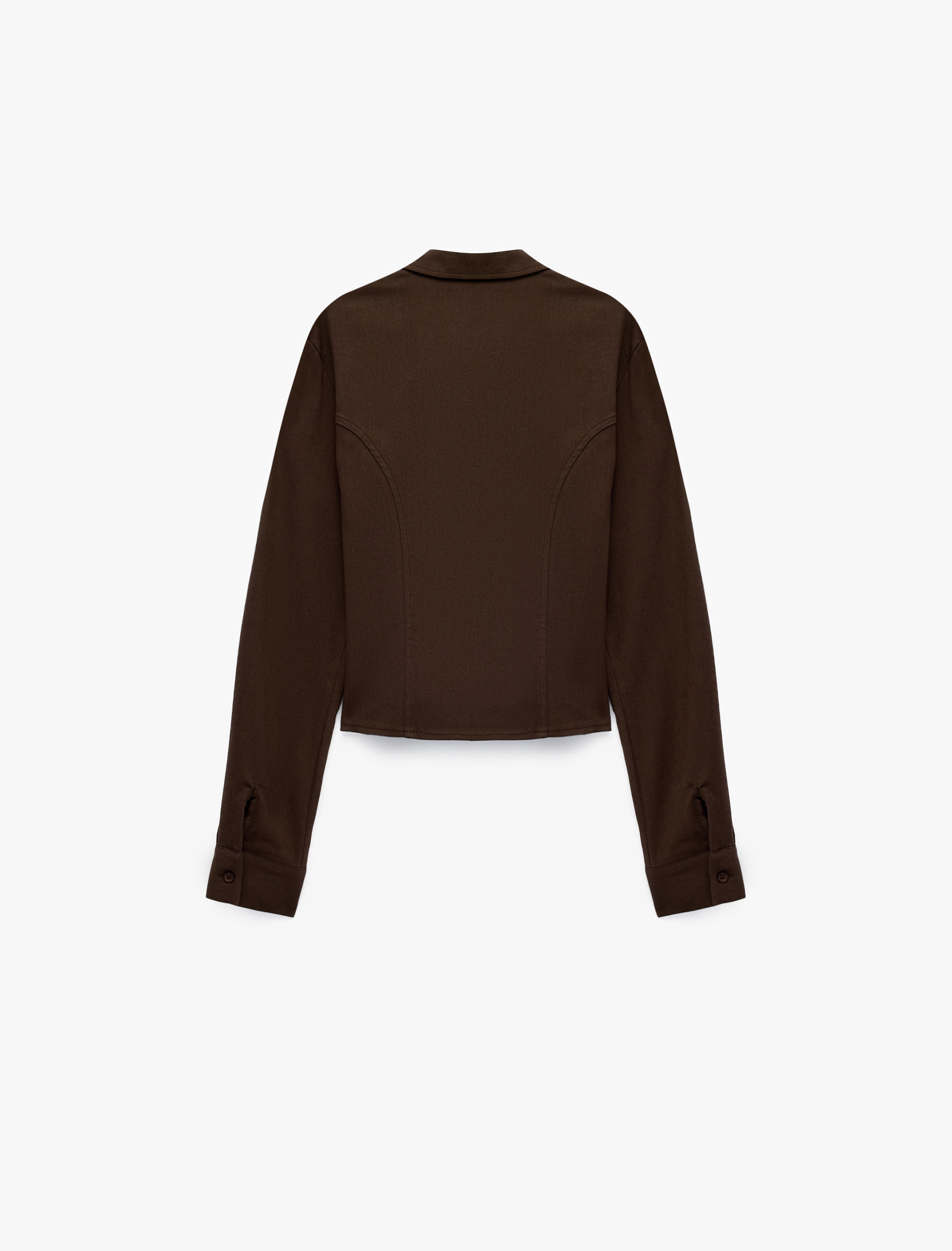   Regular Fit Uzun Kollu Yan Düğmeli Gabardin Gömlek