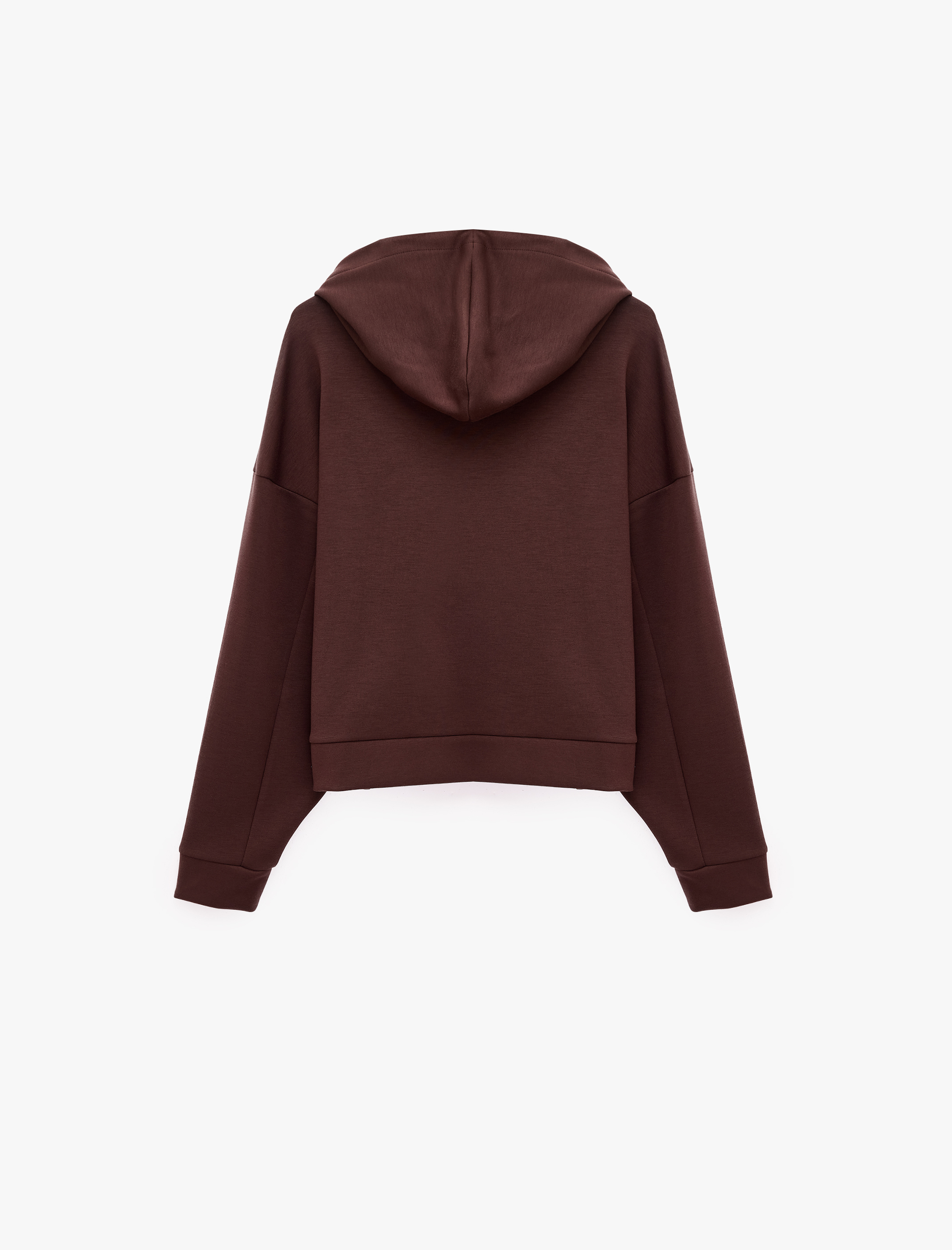   Basic Uzun Kollu Bağcıklı Kapüşonlu Oversize Spor Sweatshirt
