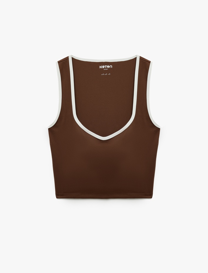  Slim Fit U Yaka Kolsuz Biyeli Kaplı Sporcu Sütyeni