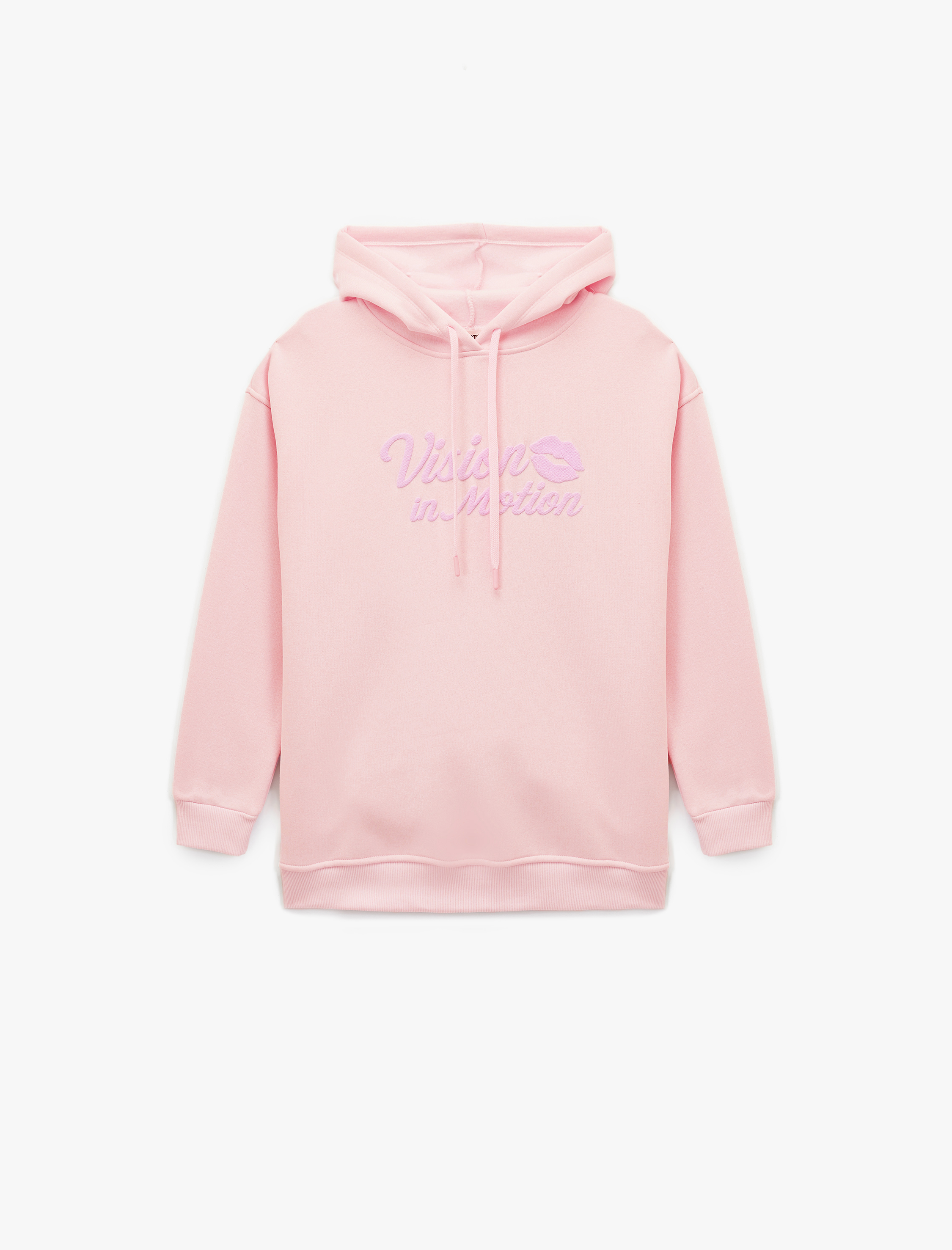   Rahat Kalıp Arkası Baskılı Uzun Kollu Kapüşonlu Sweatshirt