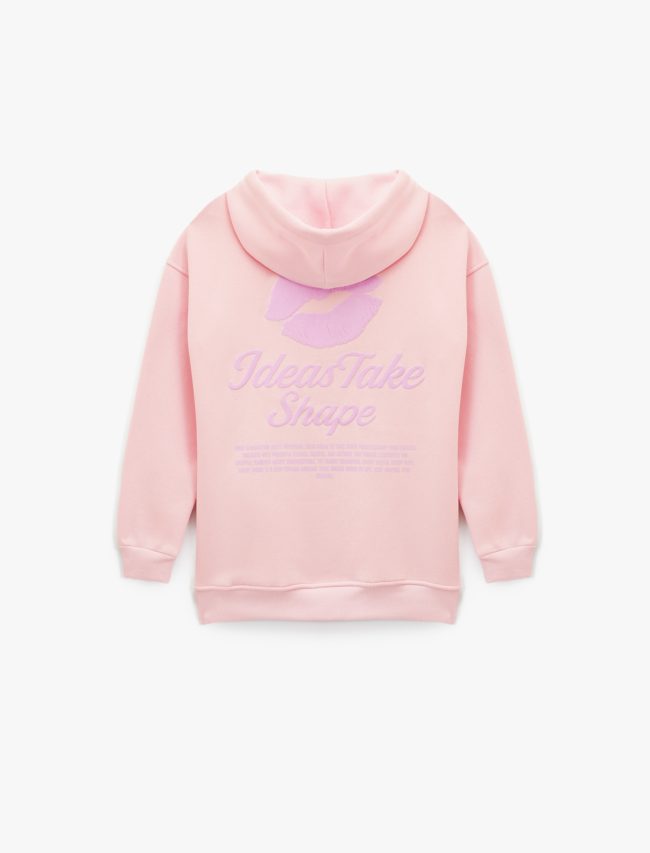   Rahat Kalıp Arkası Baskılı Uzun Kollu Kapüşonlu Sweatshirt