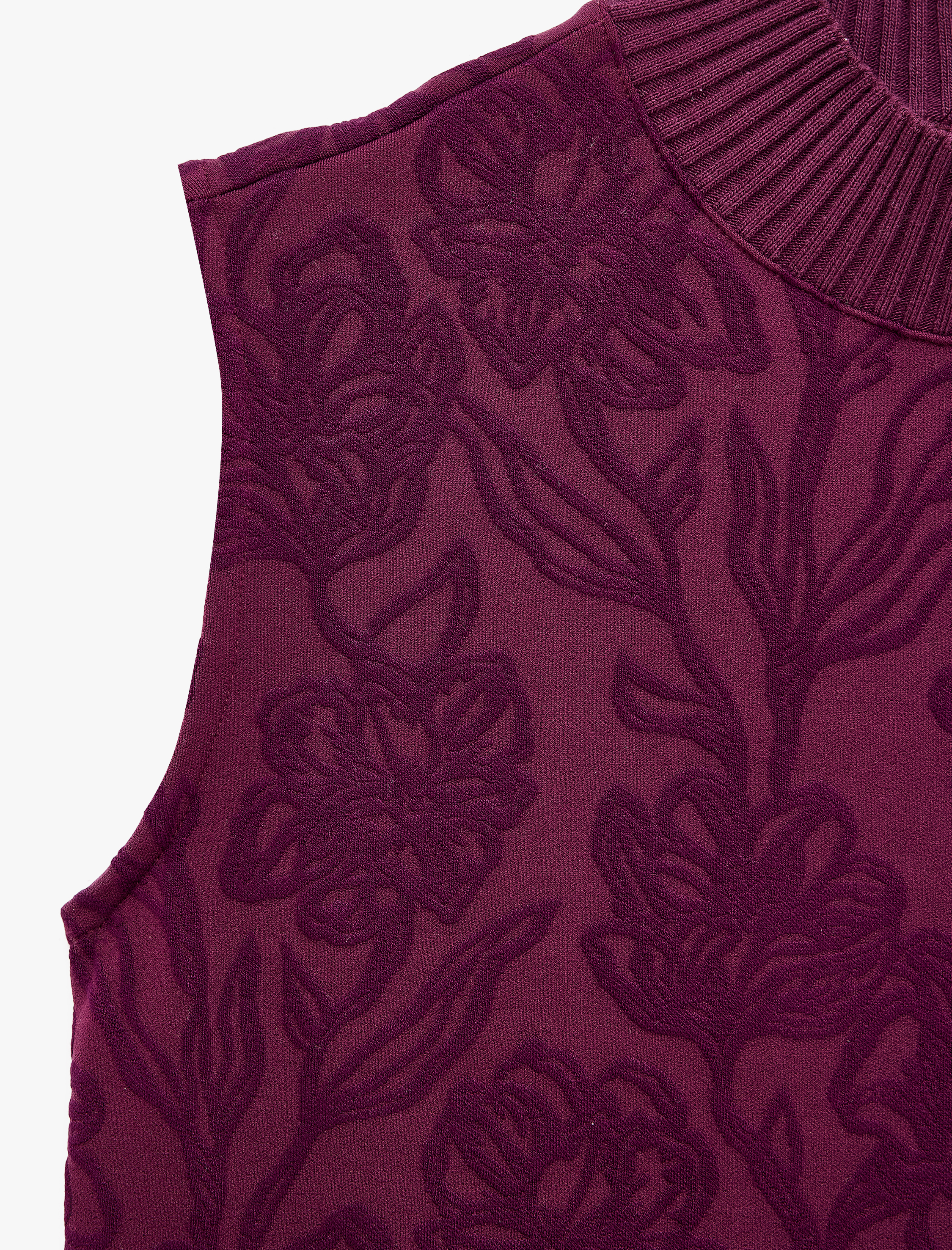   Slim Fit Dik Yaka Kolsuz Çiçek Desenli Bluz