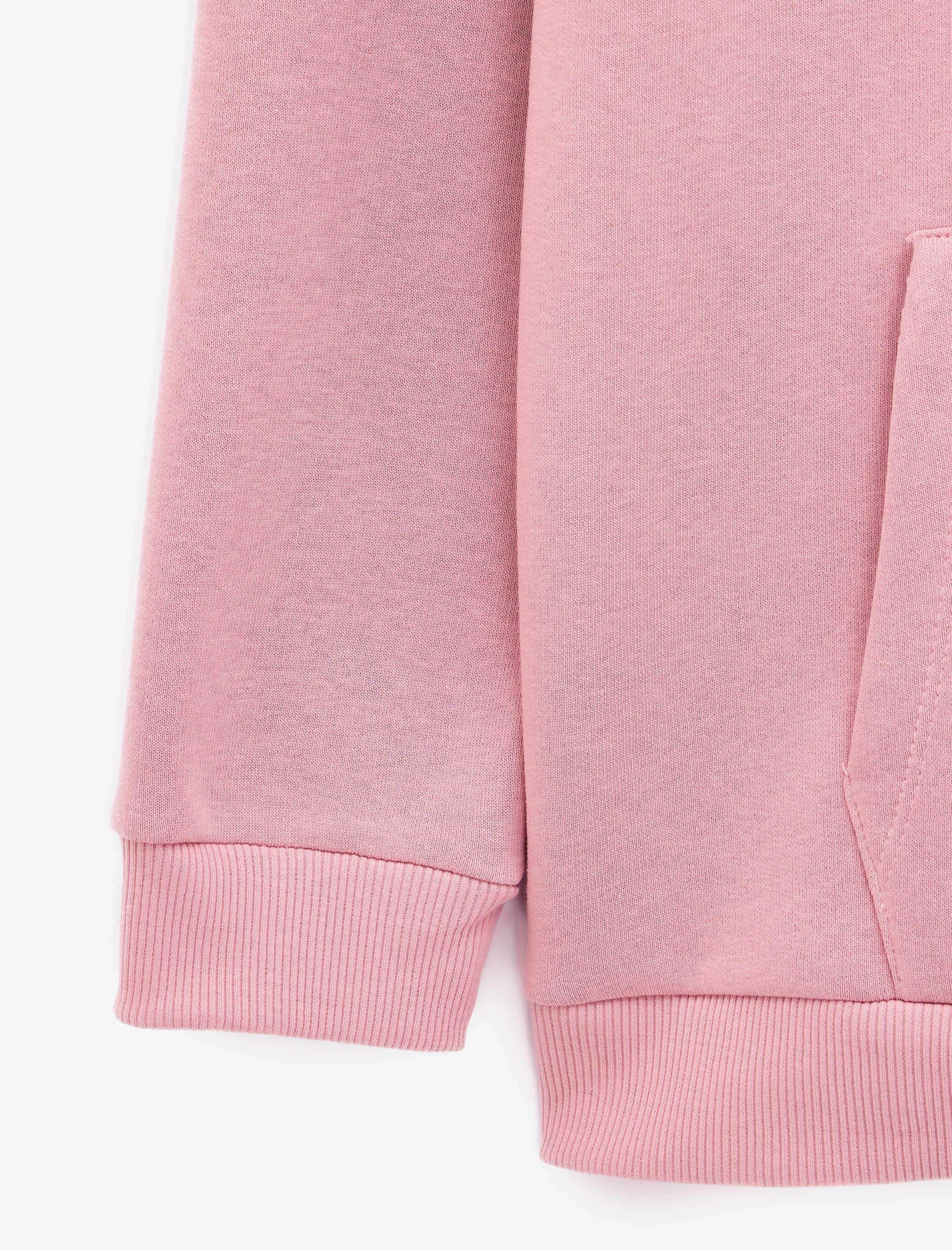   Pamuklu Rahat Kalıp Kapüşonlu Yarım Fermuarlı Cepli Baskılı Sweatshirt