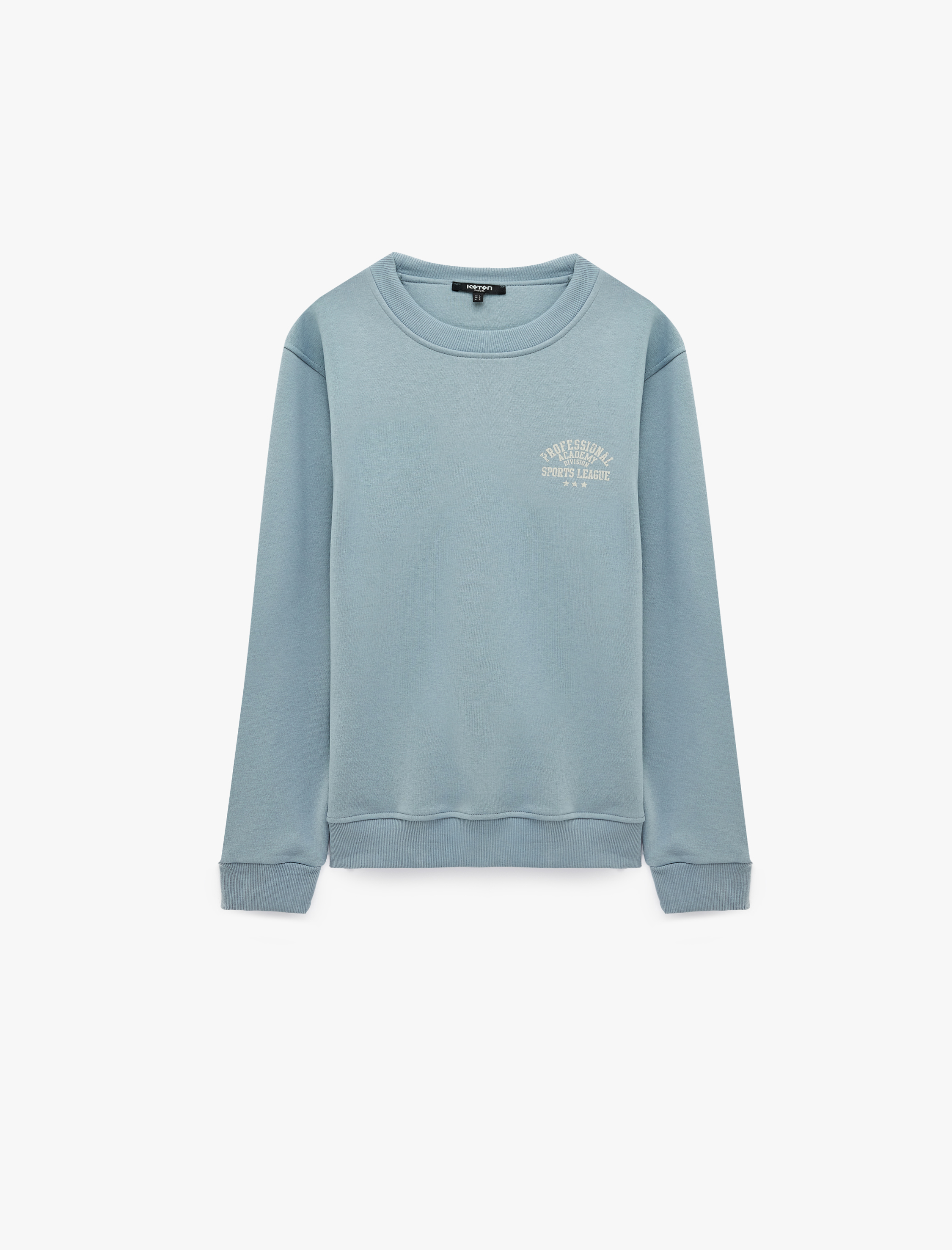   Üç İplik Şardonlu Bisiklet Yaka Uzun Kollu Baskılı Sweatshirt