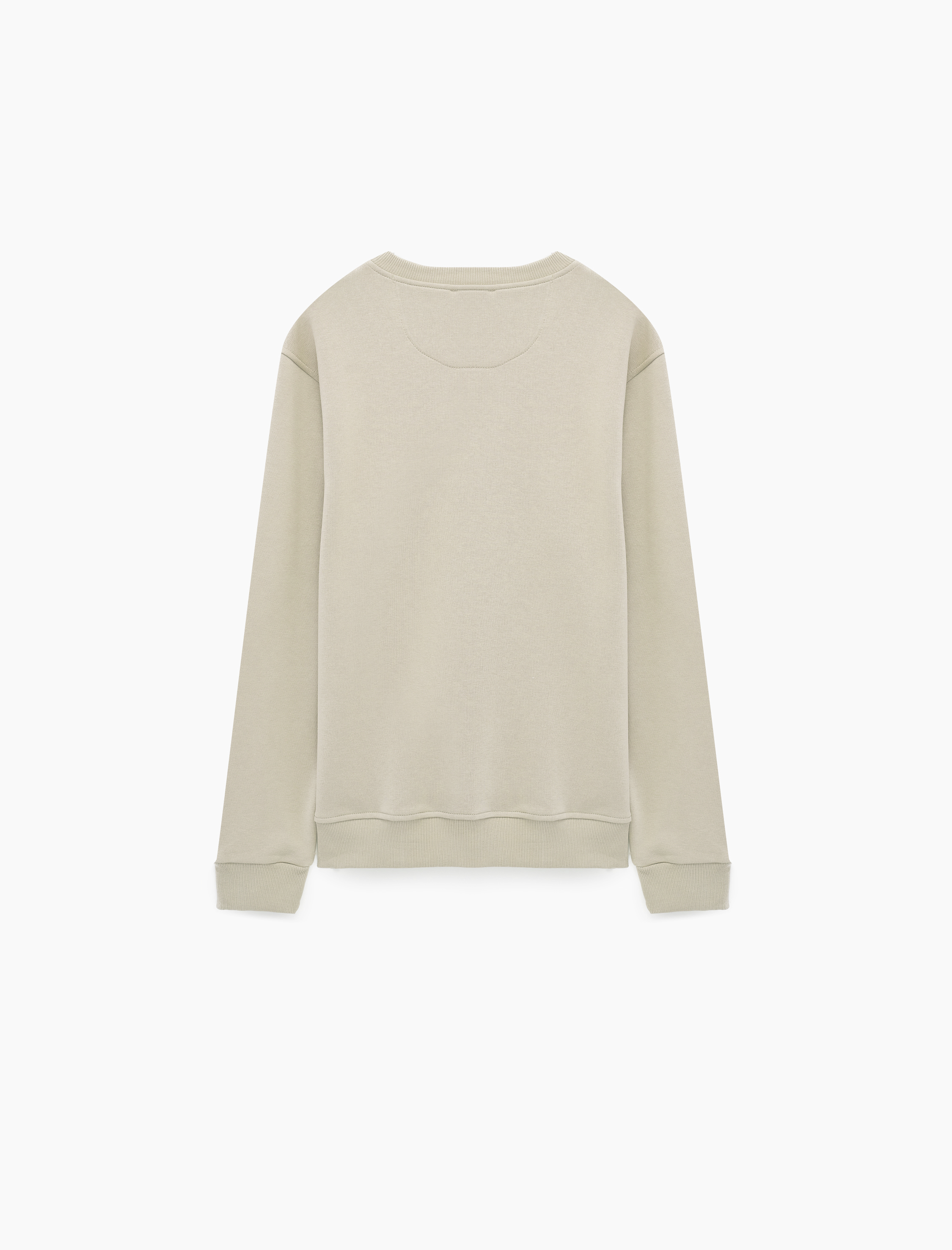   Üç İplik Şardonlu Uzun Kollu Bisiklet Yaka Baskılı Sweatshirt