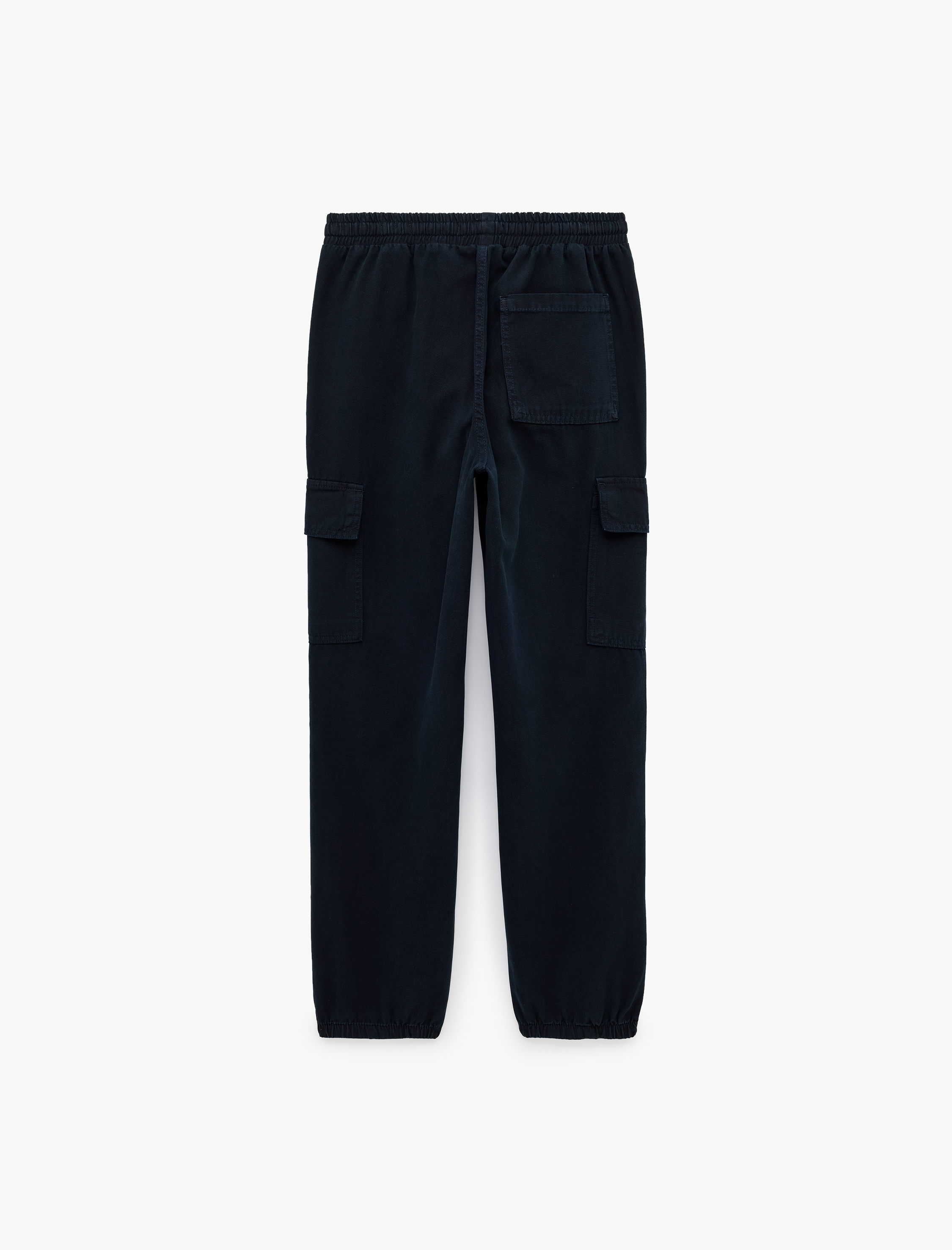   Beli Bağcıklı Kanvas Slim Fit Kargo Cepli Lastikli Paça Jogger Pantolon