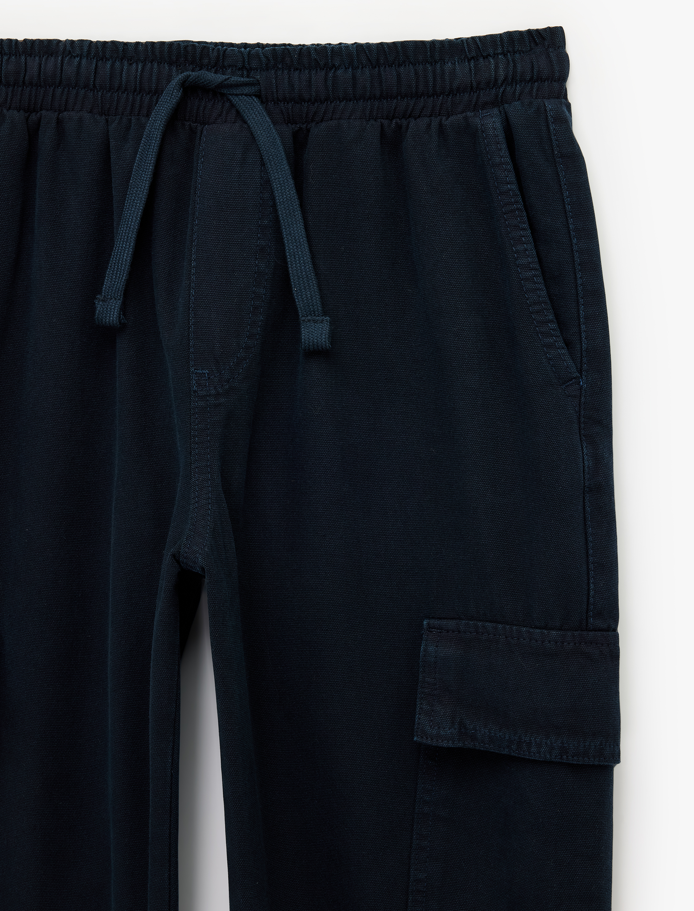   Beli Bağcıklı Kanvas Slim Fit Kargo Cepli Lastikli Paça Jogger Pantolon