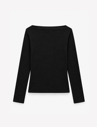 Slim Fit Yün Karışımlı Yuvarlak Yaka Yan Düğmeli Uzun Kollu Tişört