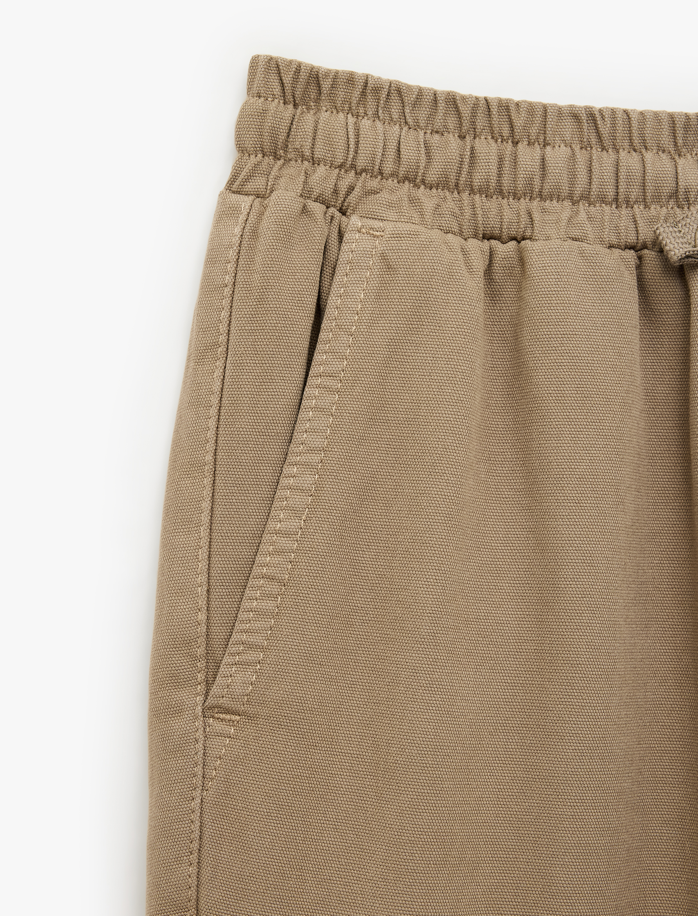   Beli Bağcıklı Kanvas Slim Fit Kargo Cepli Lastikli Paça Jogger Pantolon