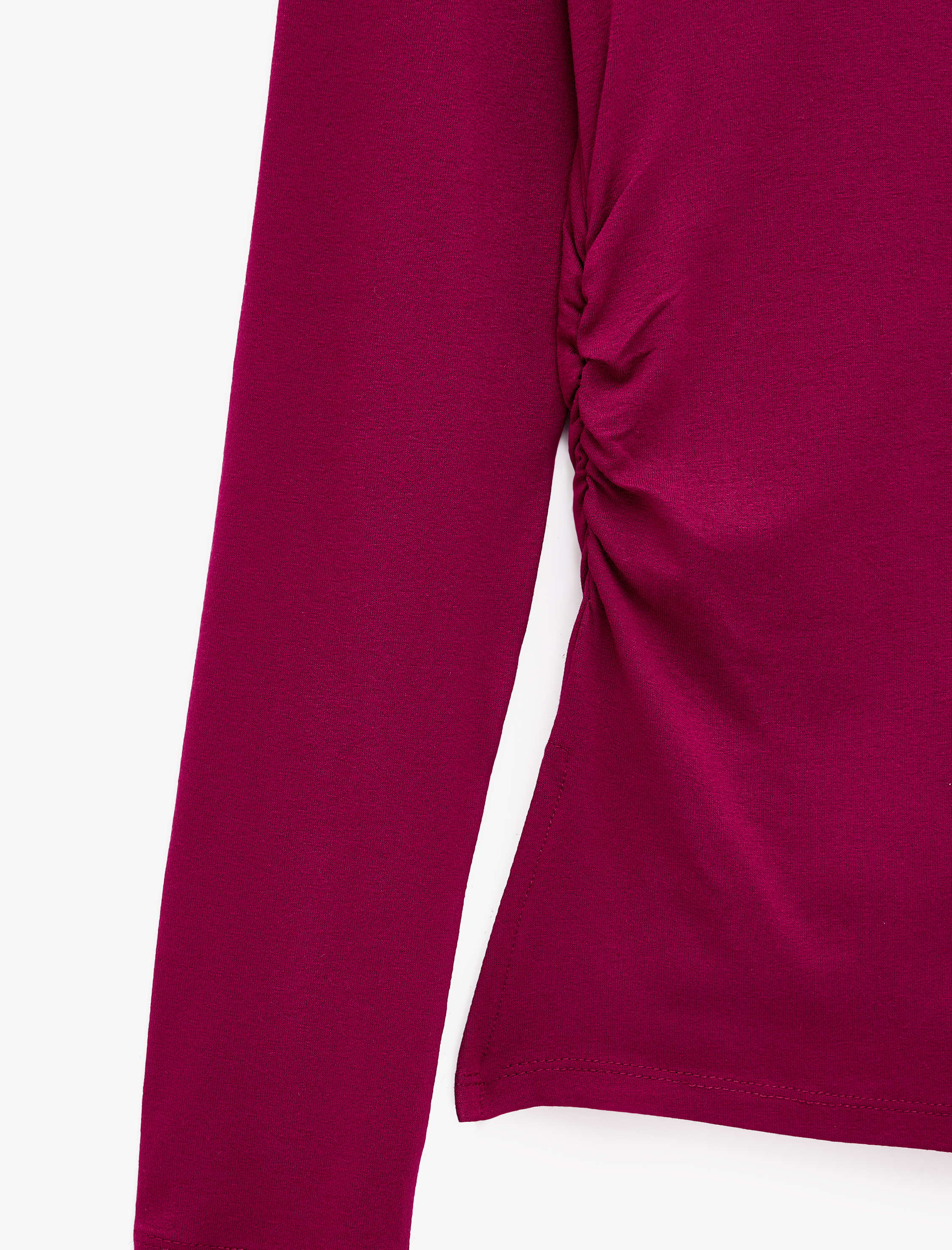   Slim Fit Viskon Kayık Yaka 3/4 Kollu Kayık Yaka Tişört