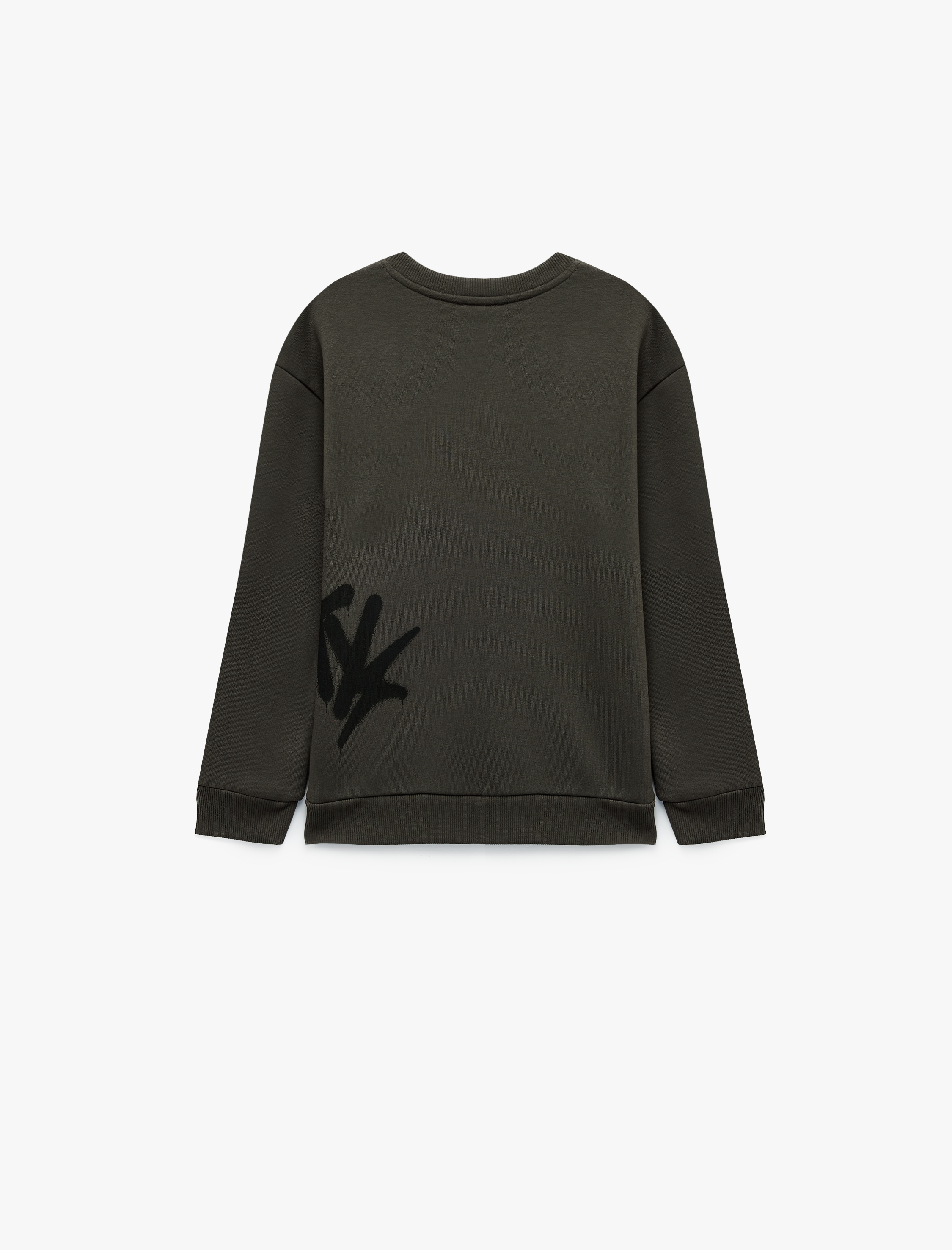  Erkek Çocuk Baskılı Şardonlu Bisiklet Yaka Uzun Kollu Sweatshirt