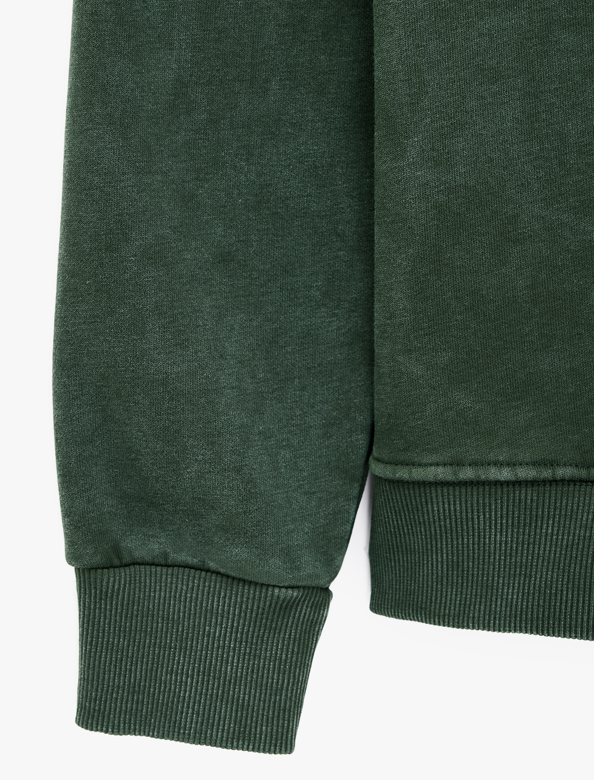   Şardonlu Yıkamalı Bisiklet Yaka Uzun Kollu Baskılı Sweatshirt