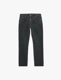 Normal Bel Beş Cepli Pamuklu Straight Fit Jean Pantolon