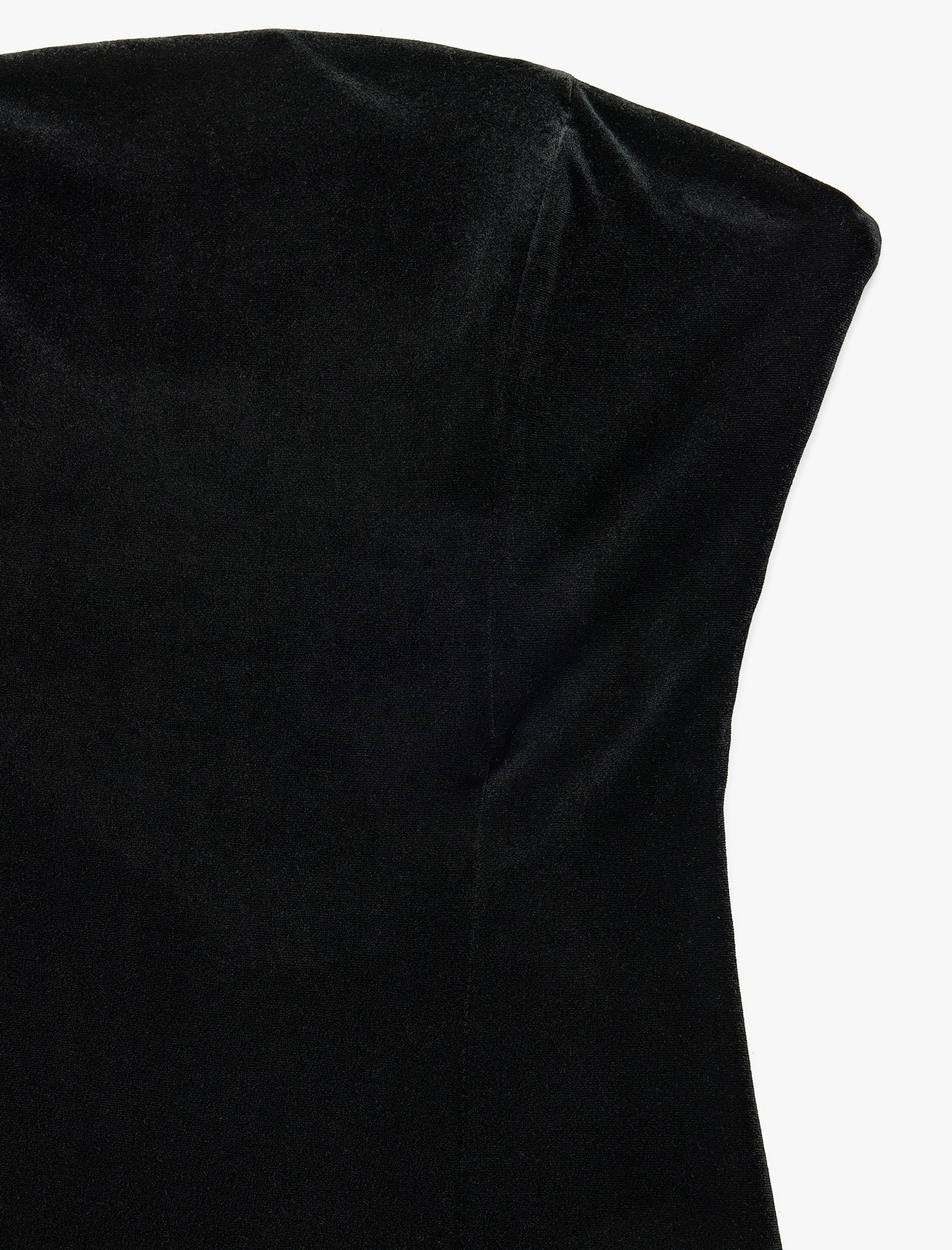   Slim Fit Straplez Kolsuz Uzun Bodycon Abiye Kadife Elbise