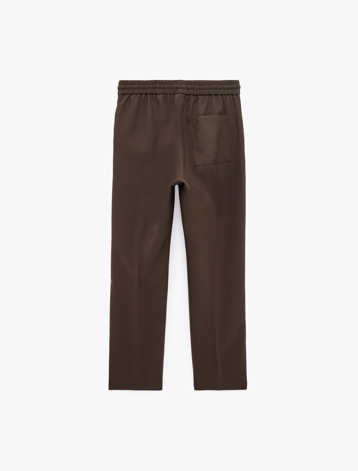  Regular Fit Cepli Beli Lastikli Bağcıklı Kumaş Pantolon