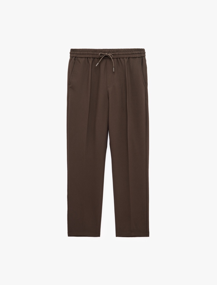  Regular Fit Cepli Beli Lastikli Bağcıklı Kumaş Pantolon