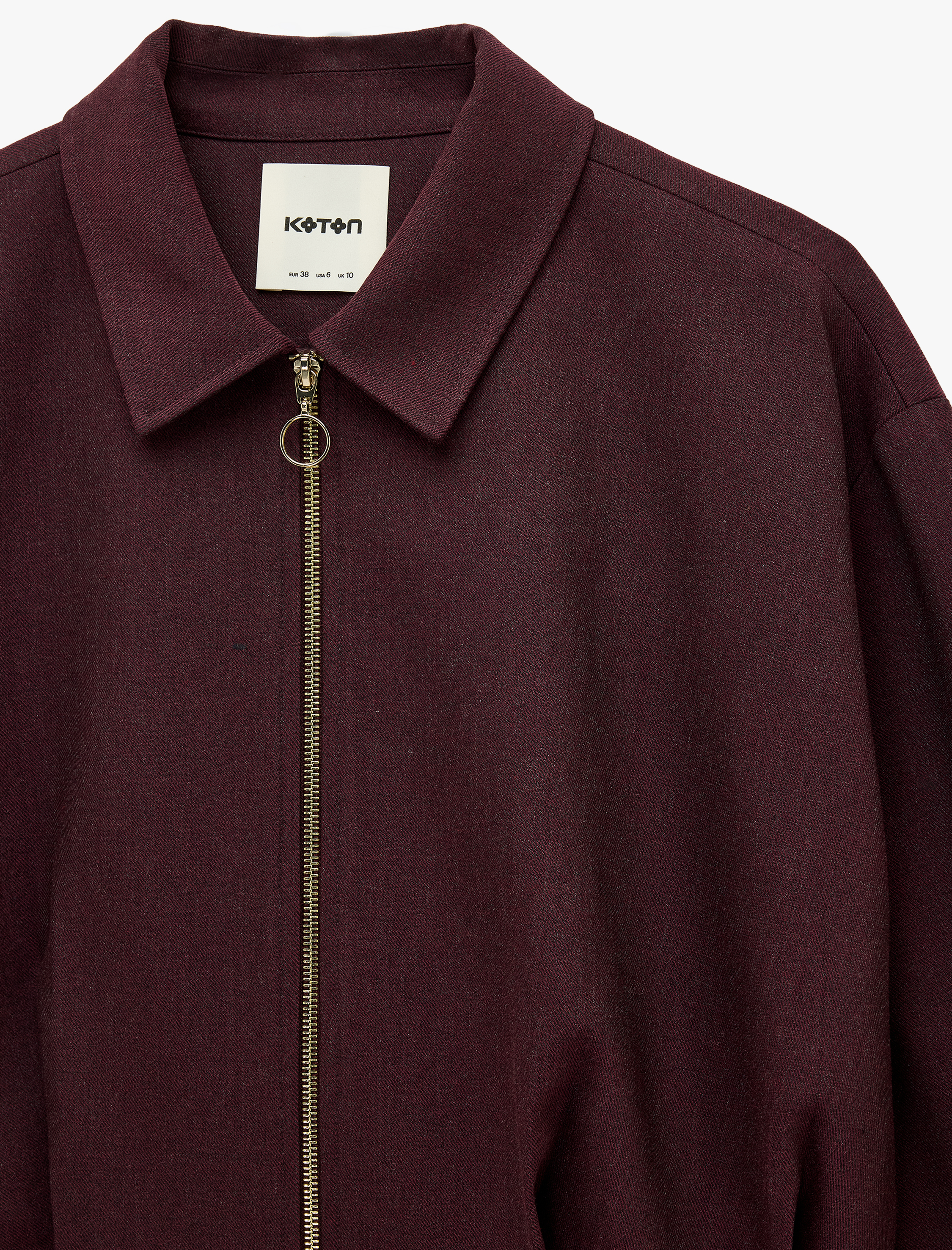   Koton X Selected by Şahika Ercümen - Pileli Kısa Bomber Ceket Fermuarlı Uzun Kollu