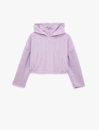 Uzun Kollu Basic Kapşonlu Sweatshirt