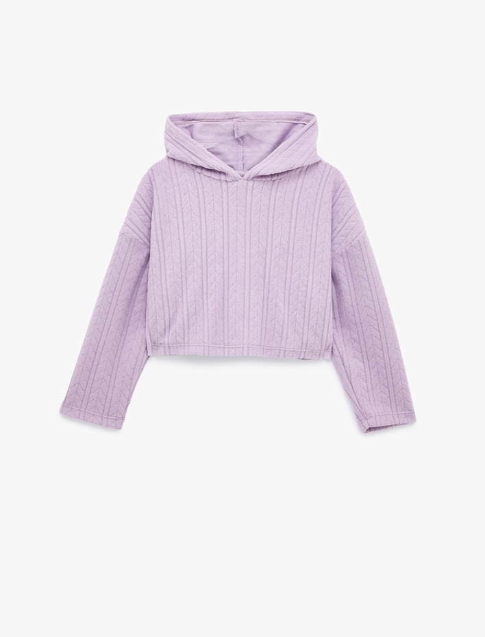 Kız Çocuk Uzun Kollu Basic Kapşonlu Sweatshirt