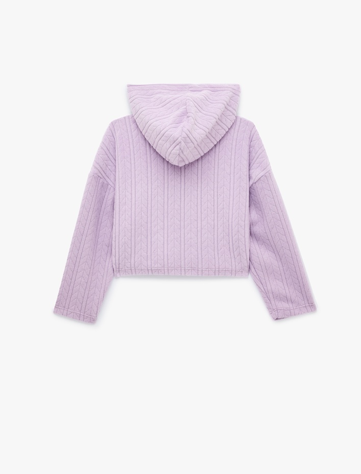 Kız Çocuk Uzun Kollu Basic Kapşonlu Sweatshirt