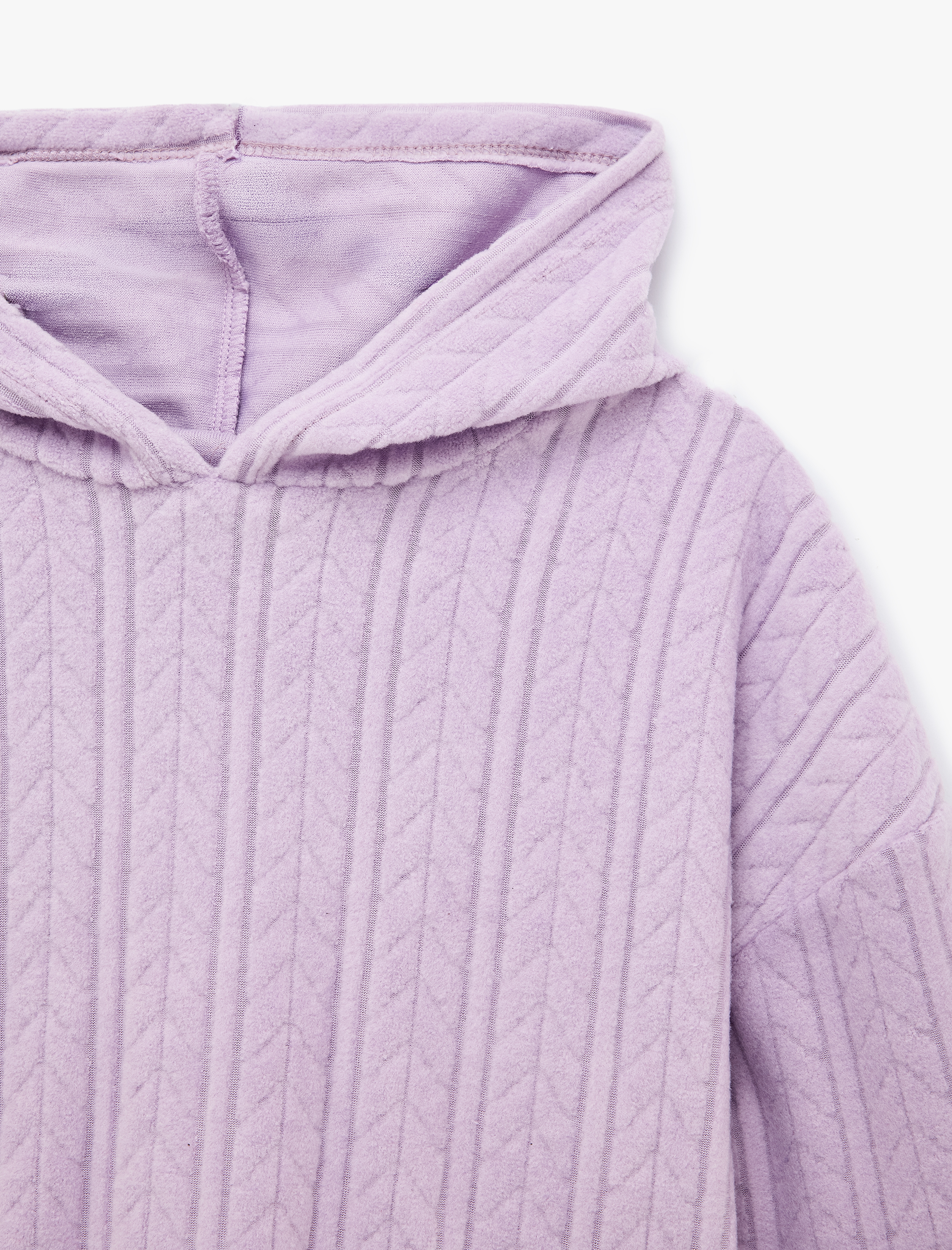  Kız Çocuk Uzun Kollu Basic Kapşonlu Sweatshirt