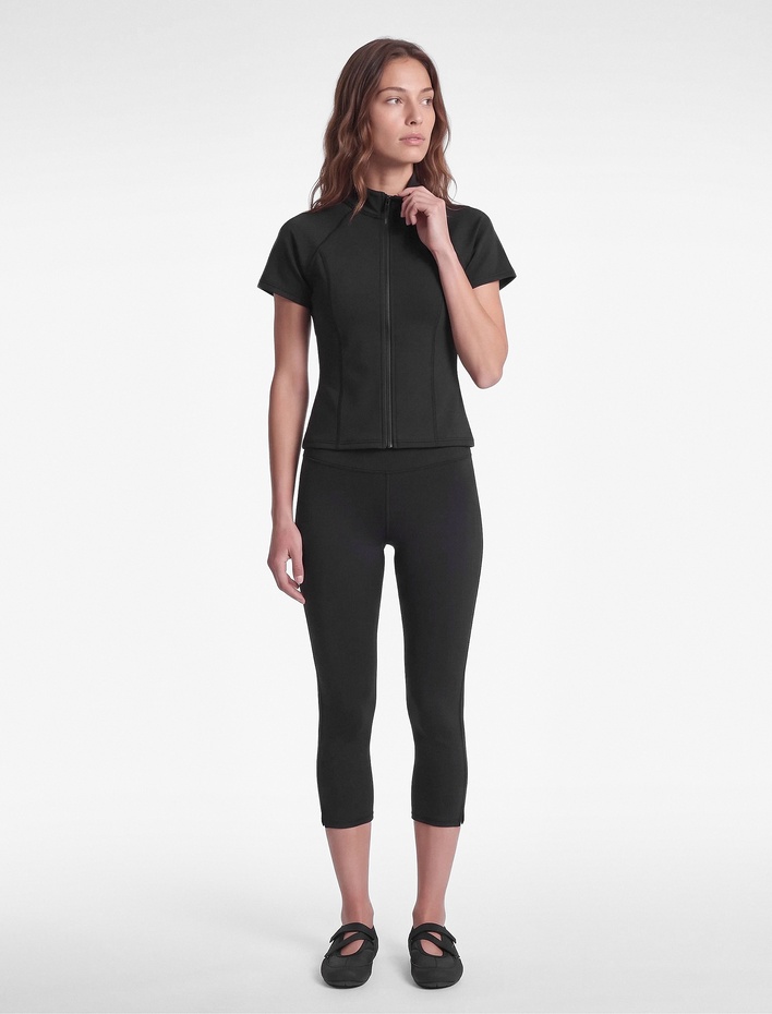  Yüksek Bel Slim Fit Yırtmaçlı Diz Altı Spor Tayt