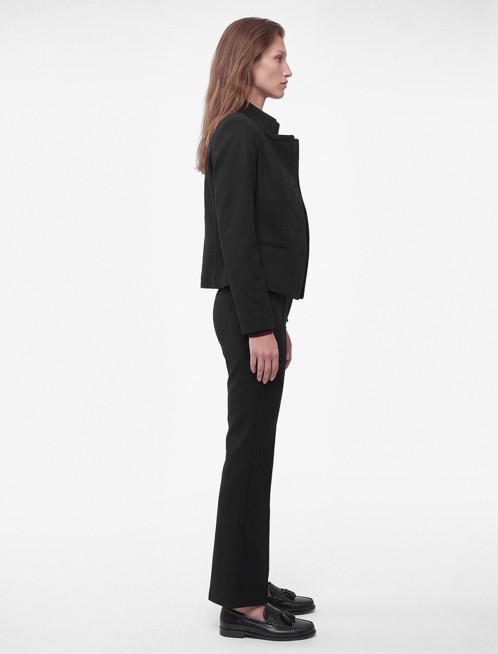  Viskon Karışımlı Slim Fit İspanyol Paça Pantolon
