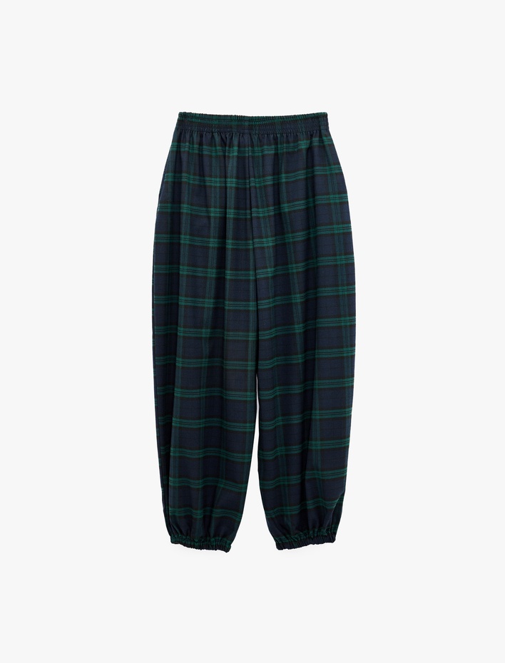  Normal Bel Regular Fit Cepli Ekoseli Beli Lastikli Jogger Pantolon