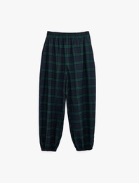 Normal Bel Regular Fit Cepli Ekoseli Beli Lastikli Jogger Pantolon